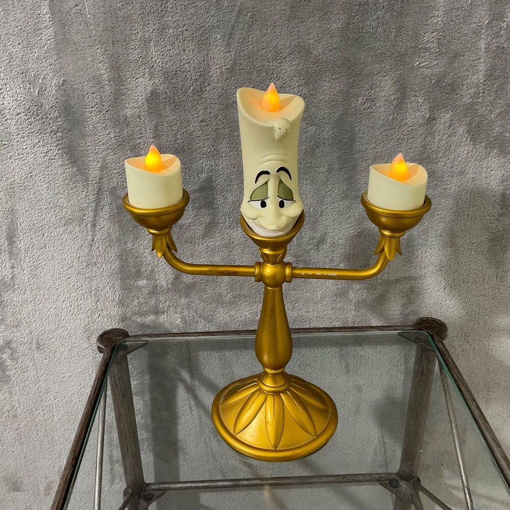 Disney Parks LUMIERE Light Up Statue Candlestick  11" Beauty & the Beast Works